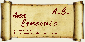 Ana Crnčević vizit kartica